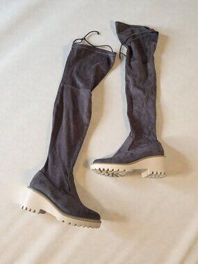 NICOLE MILLER Gray Over the Knee Boots Size 7.5
